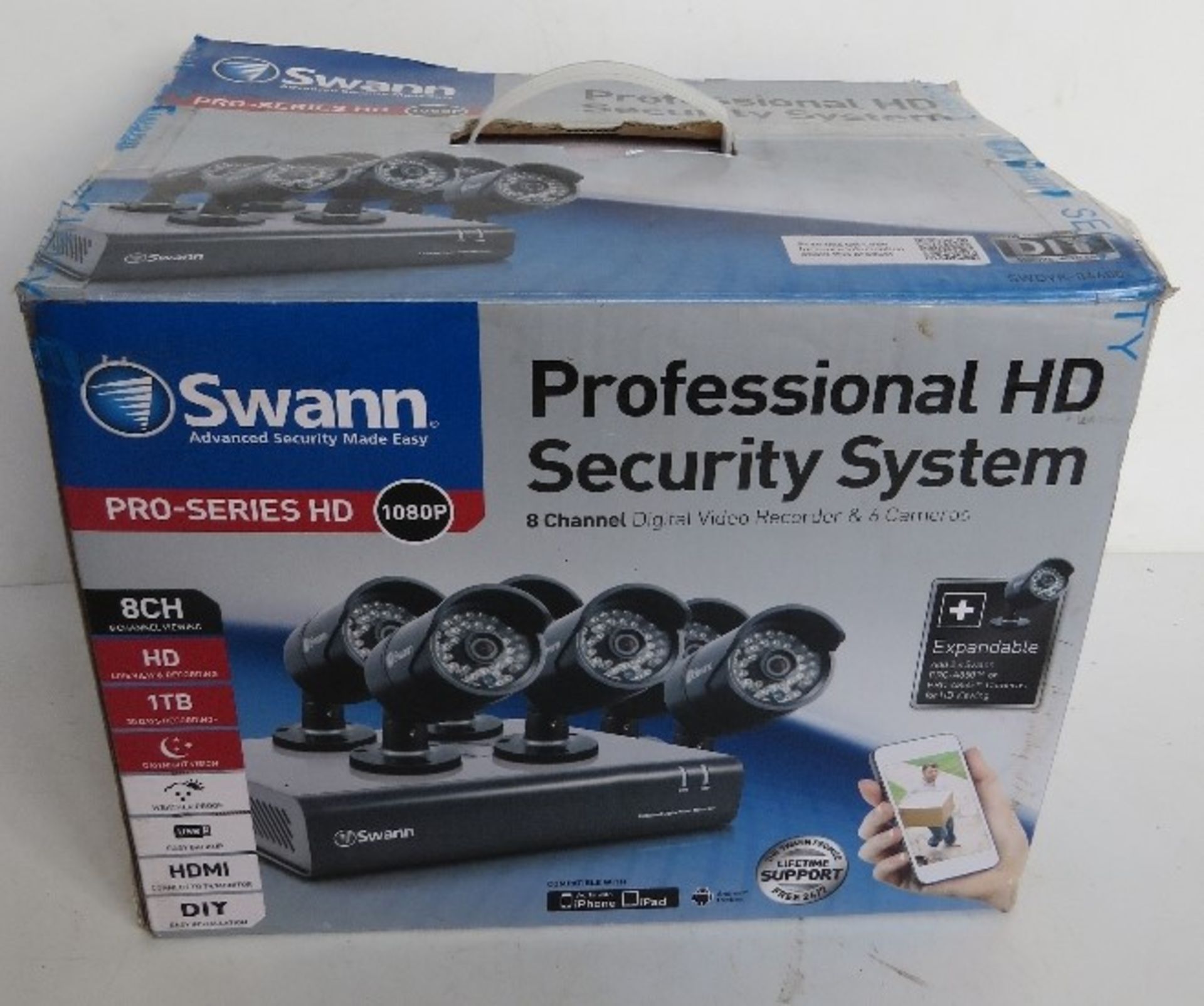 A part set security system by Swann inc cables and three cameras, no control box,