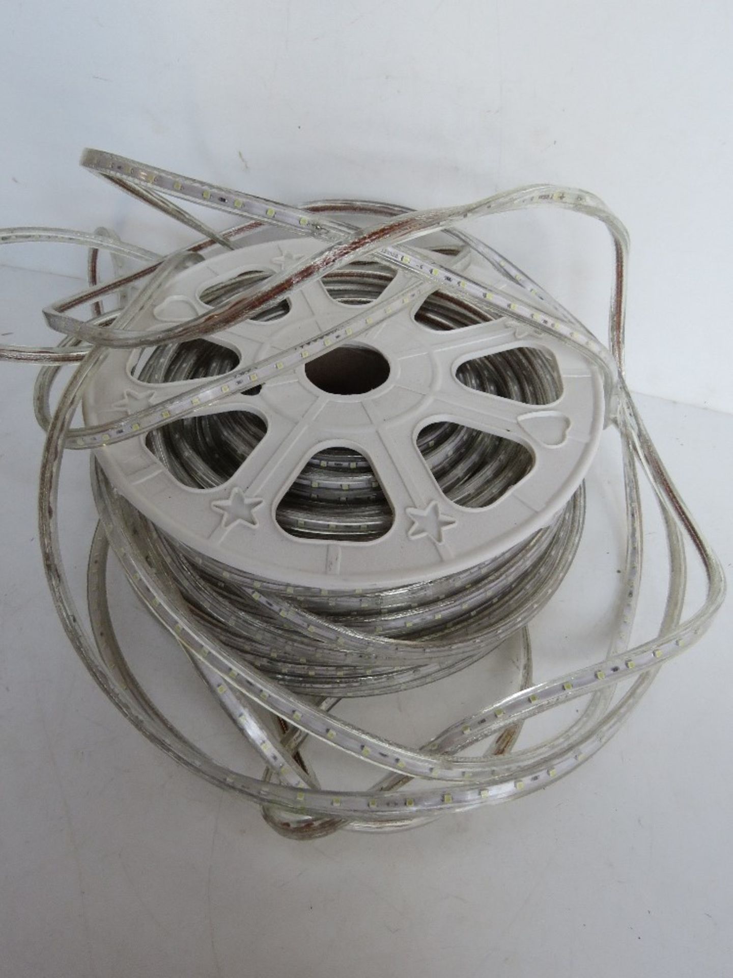 A large reel of LED lighting cable.