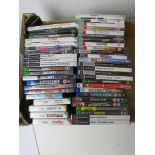 A quantity of assorted video games, blurays ad DVDs, inc XBox 1, PS3, Nintendo DS, Wii,