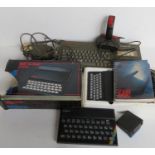 A quantity of Sinclair keyboards and accessories inc ZX81 Basic in original box, box a/f,