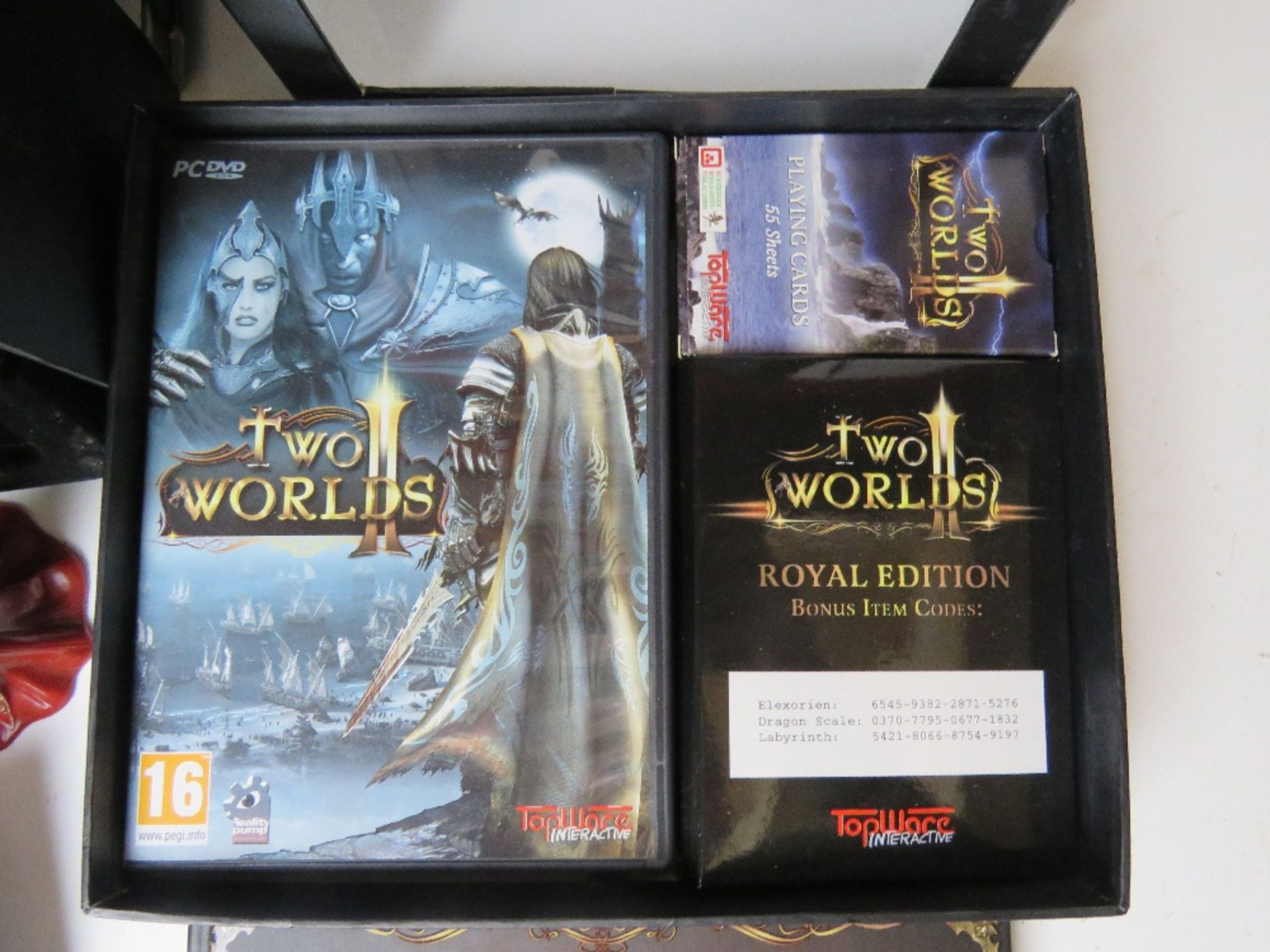 A Two Worlds II Topware Interactive game with artbook at figurine in 'Royal Edition' box. Box a/f. - Image 2 of 4