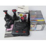 A Sega Megadrive II with instructions, controller and two Python joysticks.