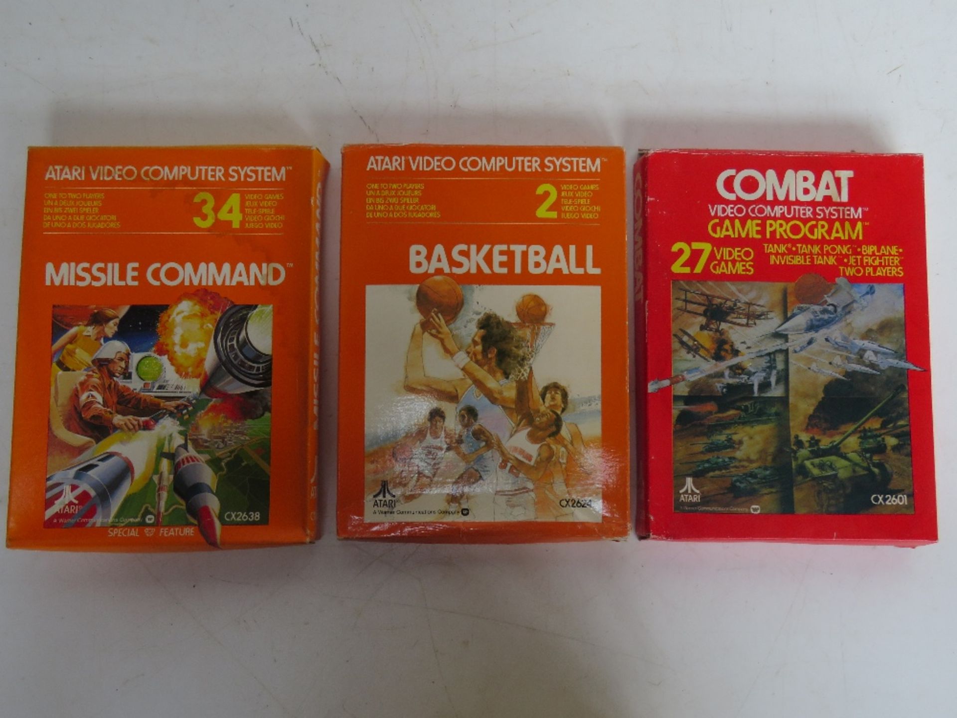 Nine vintage boxed Atari video computer games inc PacMan, Space Invadors, Outlaw, etc. - Image 4 of 4