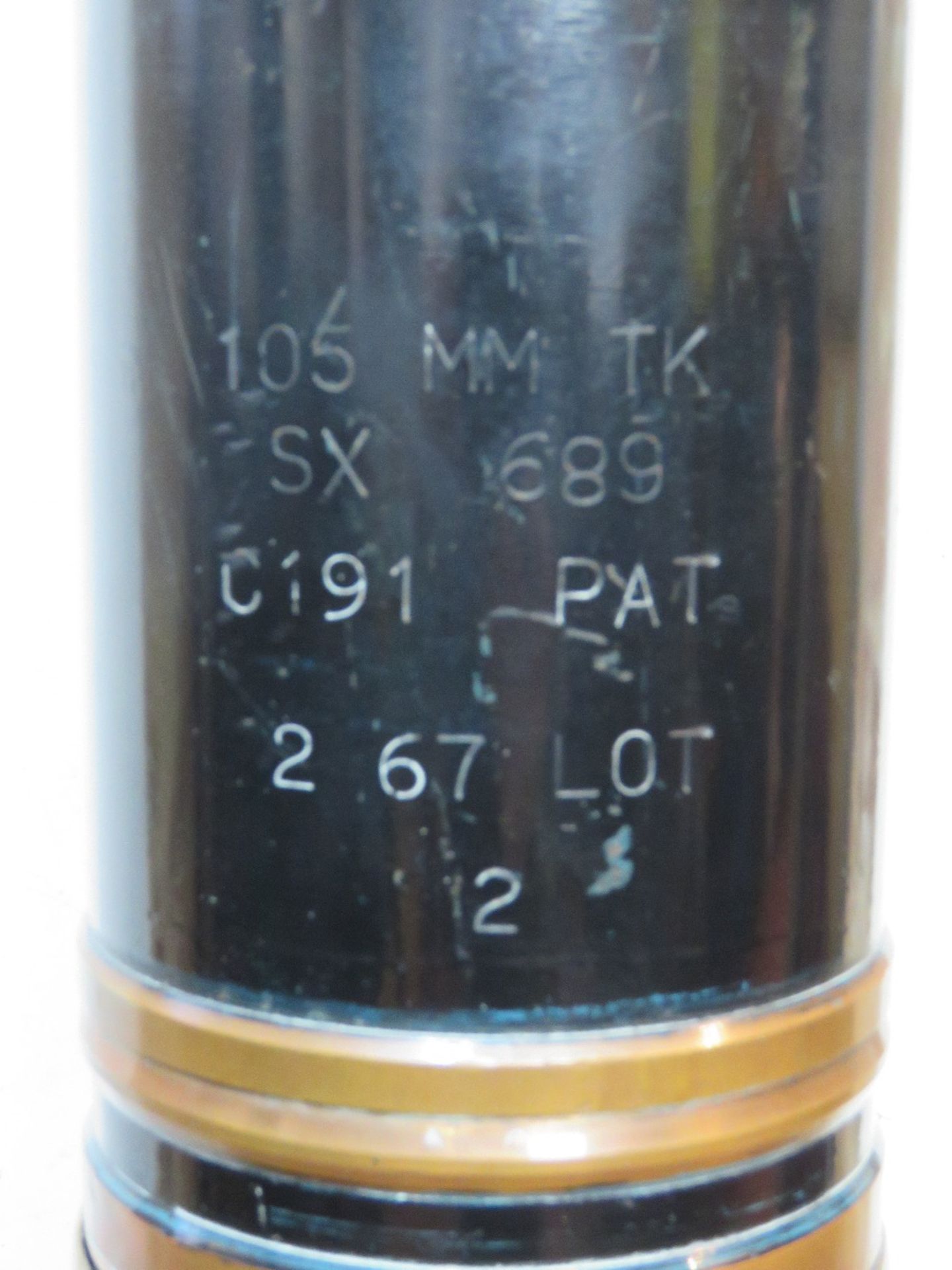 An inert 105mm TK HESD shell, the case dated 1986 with clear markings, - Image 2 of 3
