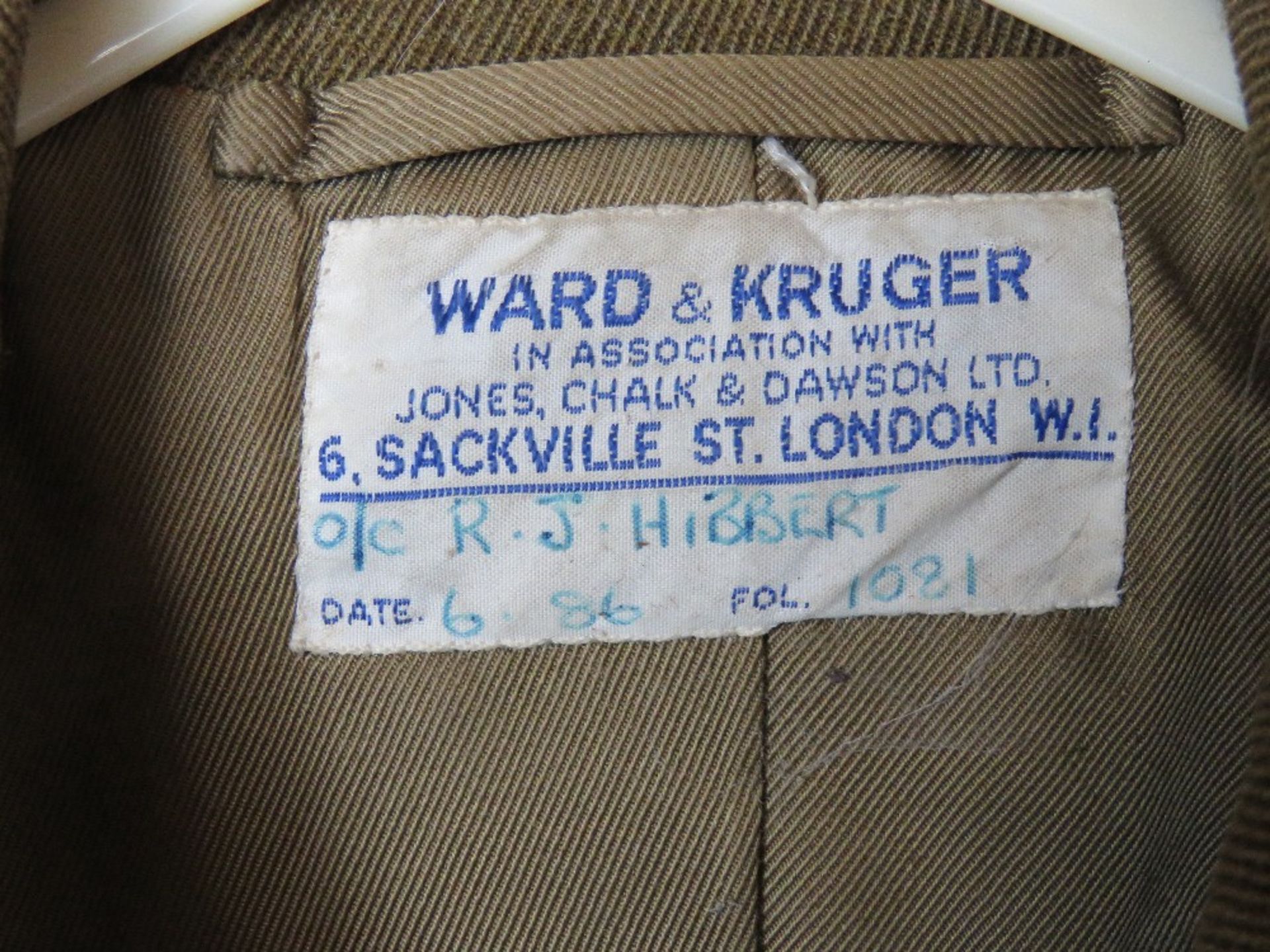 A British Army No 2 dress tunic and trousers, having epaulette badges upon, - Image 3 of 4