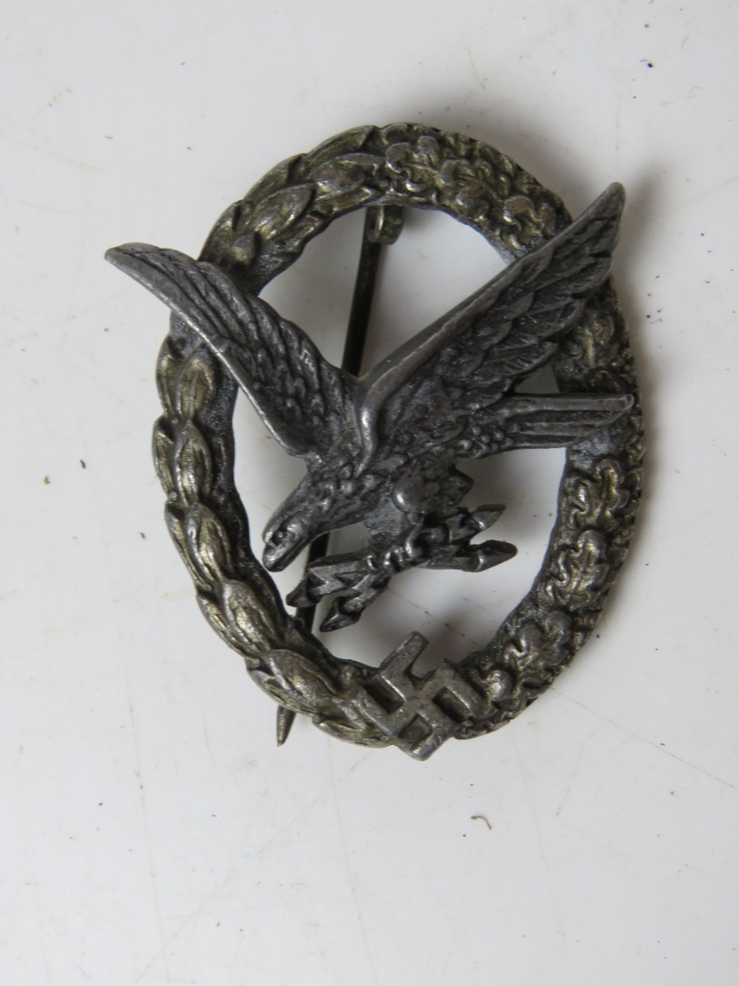 A Luftwaffe Radio Op/Air Gunners badge, makers J.M.M.E, with pin (a/f).