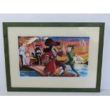 A Disney Store 1998 commemorative lithograph from Peter Pan, framed and glazed, sight size 32.