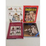 Four doll collecting themed books.