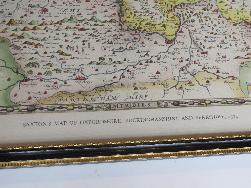 Print of Saxton's Map of Oxfordshire, Bu - Image 3 of 5