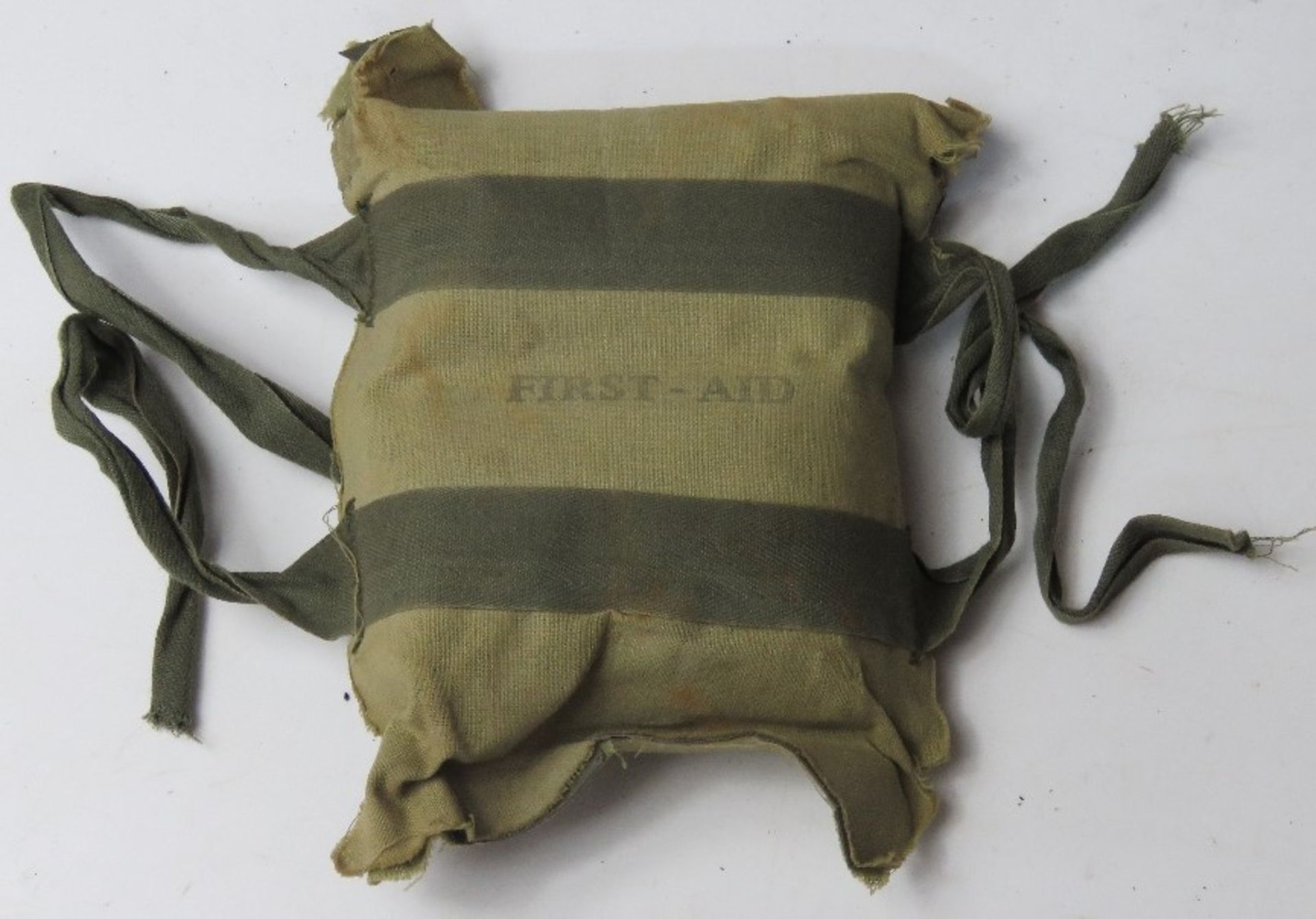 A WWII us airborne helmet first aid pouch.