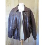 A brown leather mens coat by B&S, size m