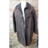 A vintage brown sheepskin coat, no appar