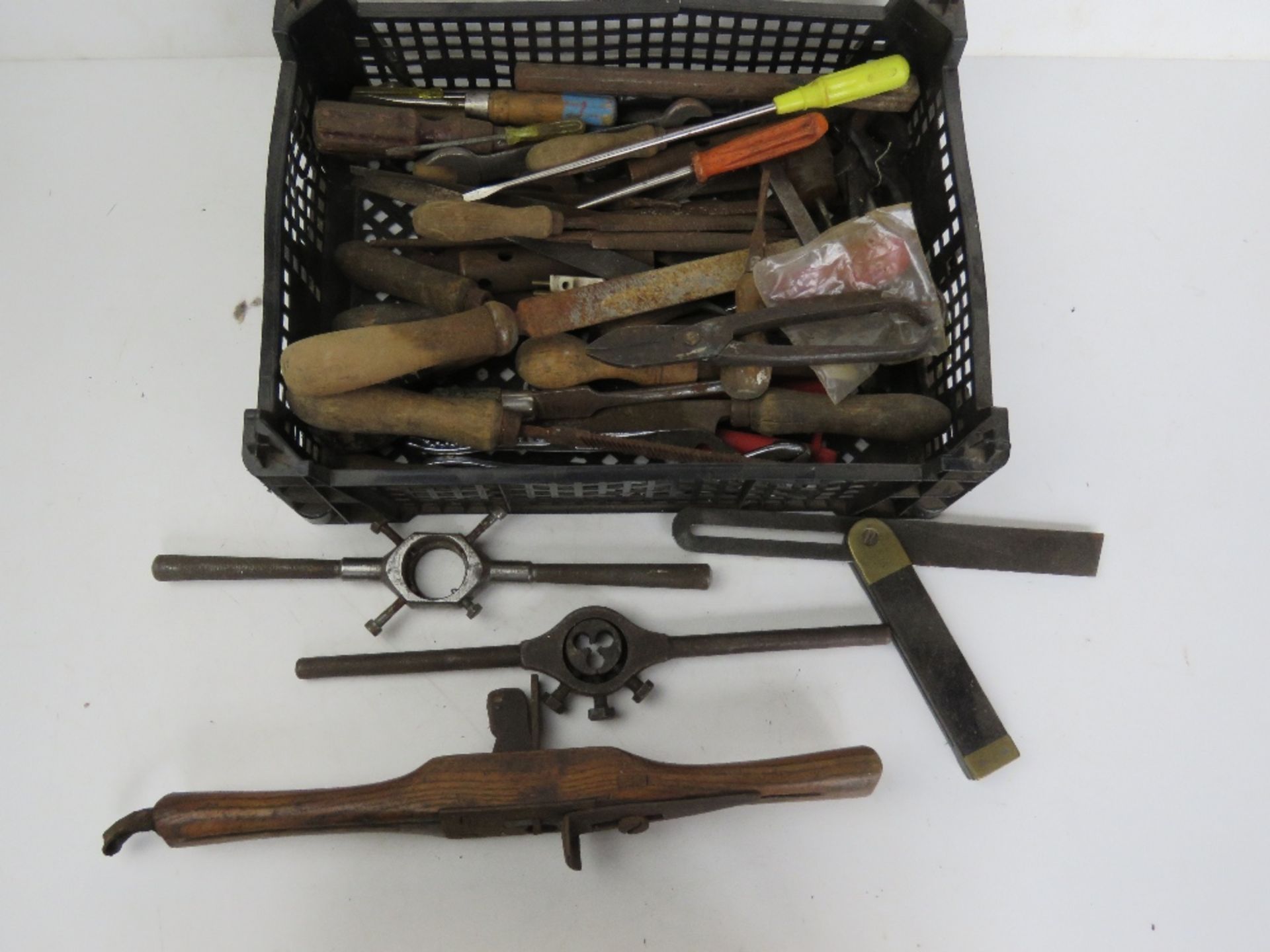 A quantity of assorted hand tools, inc files, screwdrivers, etc.