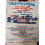 An original Silverstone poster c1970s for the Silverstone Championships Meeting on the Grand Prix