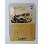 A contemporary metal VW calendar style sign by Nostalgic Art measuring approx 30 x 20cm.
