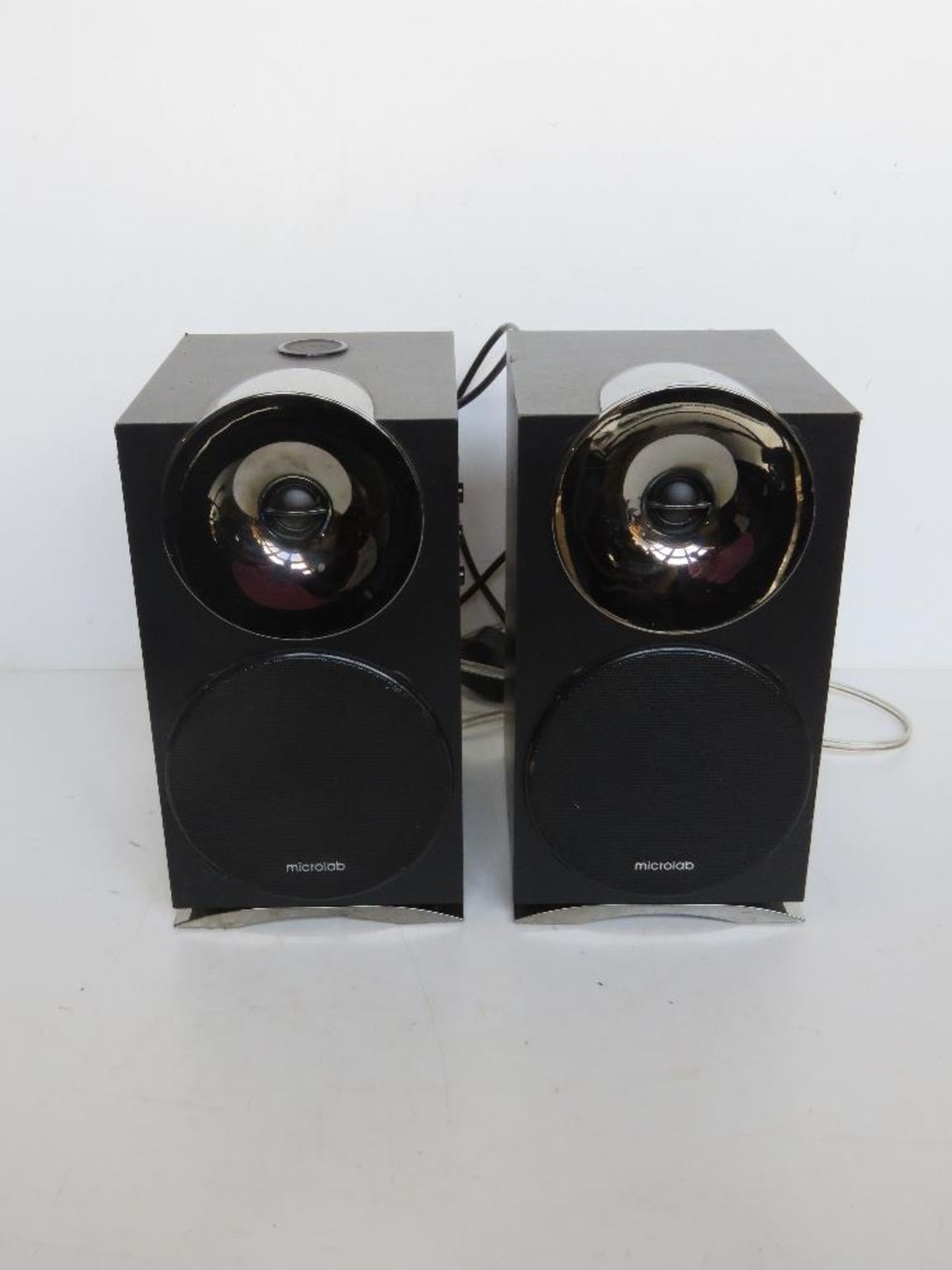 A pair of Microlab speakers.