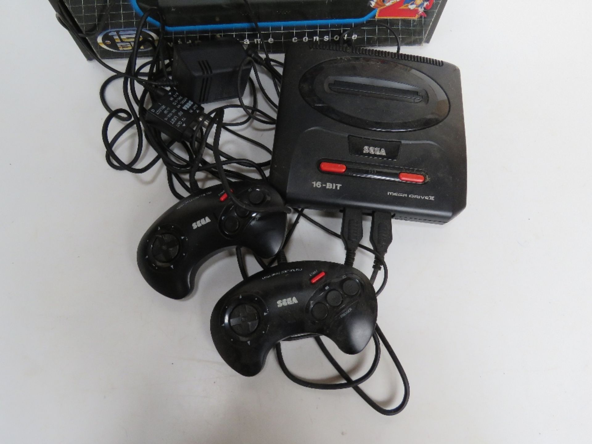 A Sega Mega Drive II console with controllers and cable in original box. - Image 2 of 4