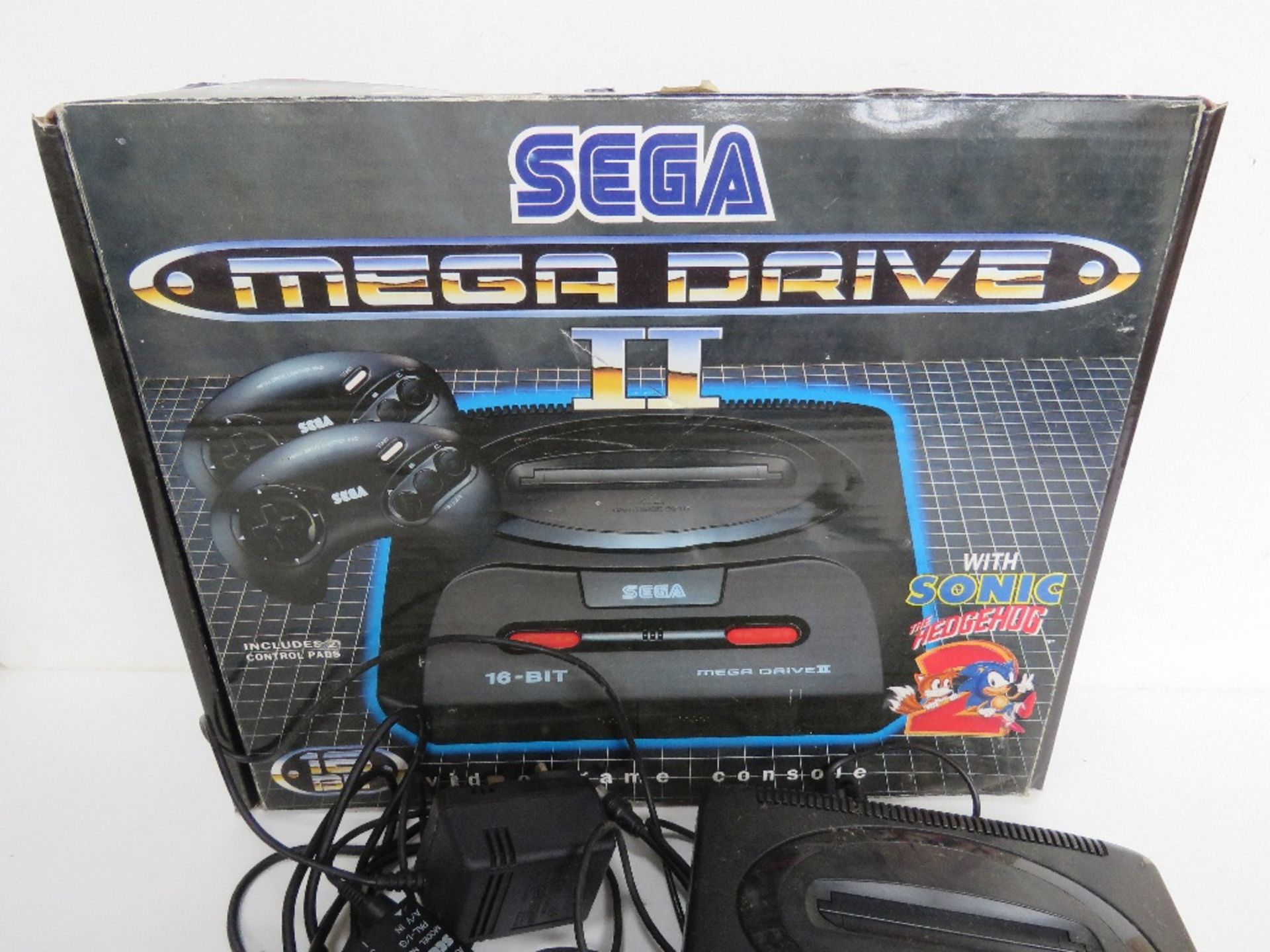 A Sega Mega Drive II console with controllers and cable in original box. - Image 3 of 4
