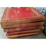 A set of six half leather bound books being Volumes 1-6 The Great War, printed 1915.