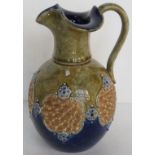 A Royal Doulton Lambeth jug standing approx 19cm high having fluted rim and gilt decorated panels.