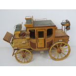 A delightful wooden scale model of a stagecoach "Royal Mail York - Brighton" measuring 46cm in