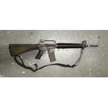 A deactivated M16A2 assault rifle. Believed to have been used in the movie Black Hawk Down - no