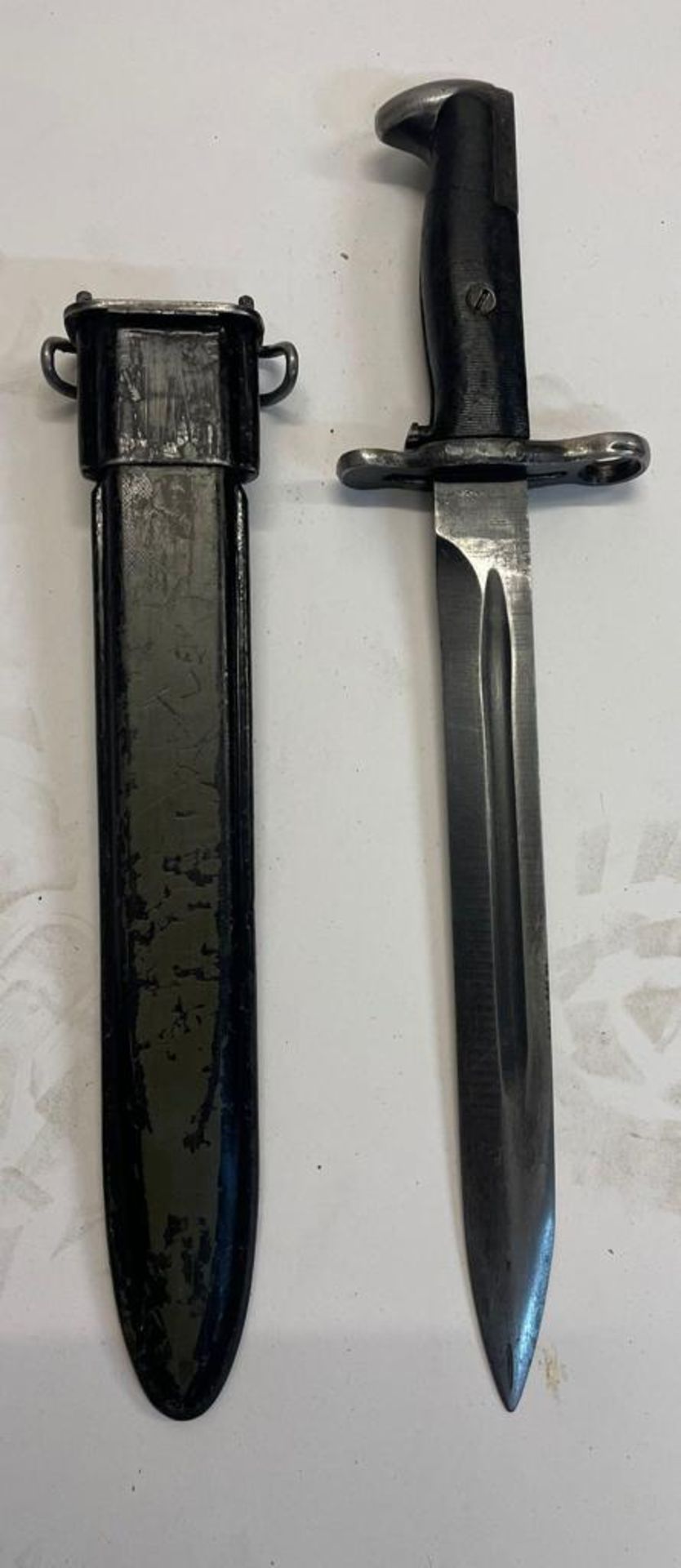 A US M1 Garand rifle bayonet and scabbard. This lot will be available to collect in person 48 - Image 3 of 5