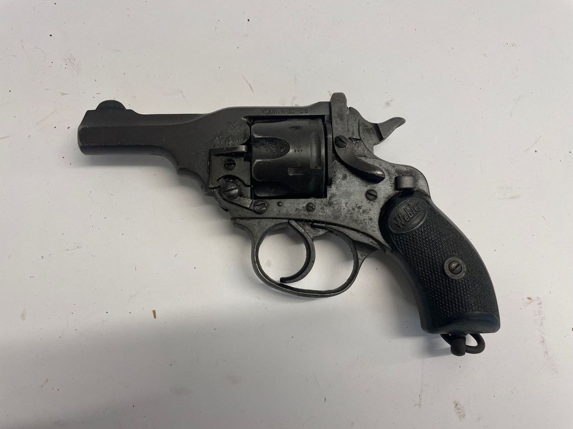 A deactivated (EU Cert) Webley MK4 .38 revolver. This lot will be available to collect in person