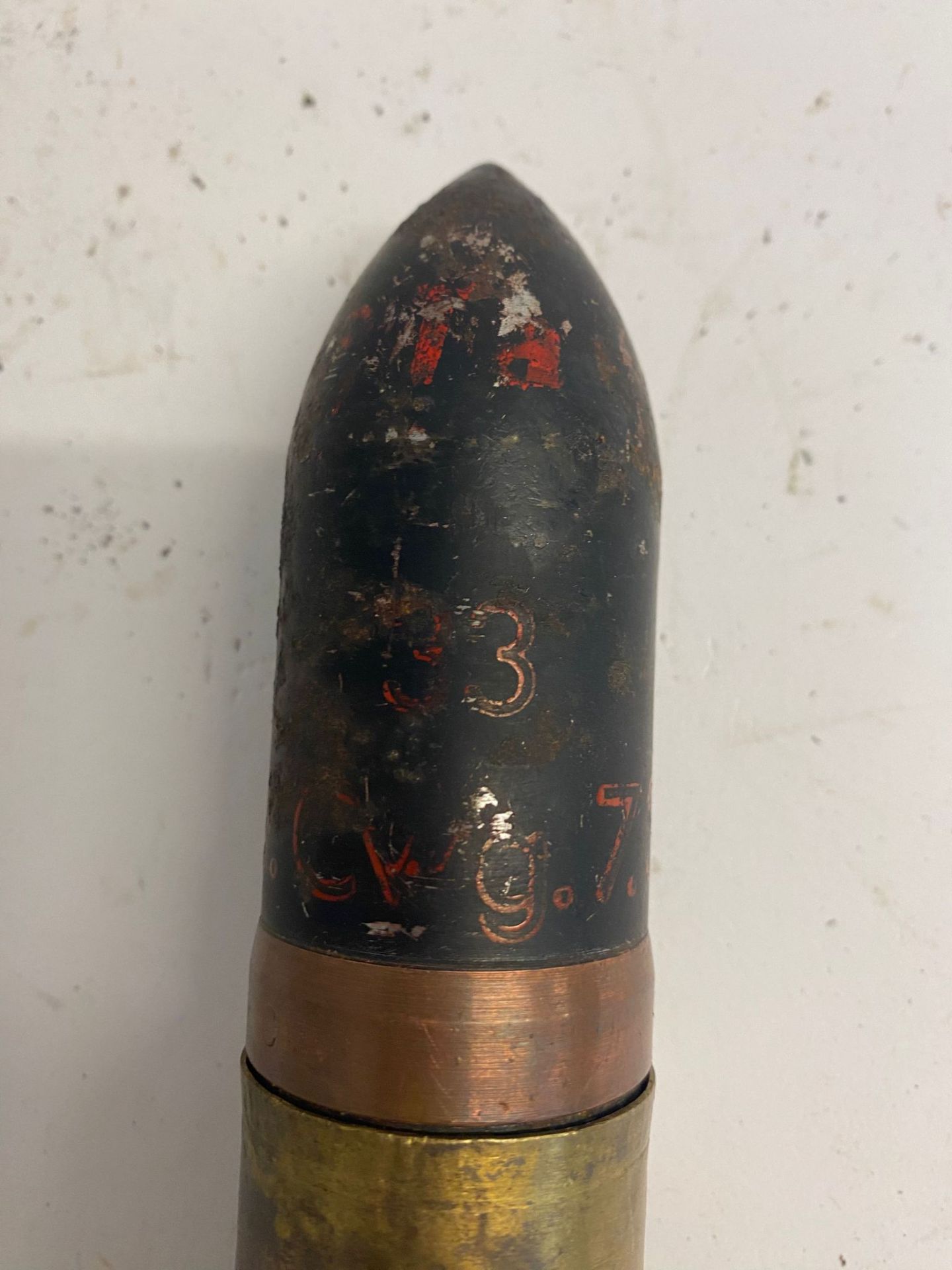 An inert WWII German 3.7cm PAK round, dated 1938. This lot will be available to collect in person 48 - Image 2 of 4