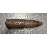 An inert WWII German Leig18HE shell with fuse. This lot will be available to collect in person 48