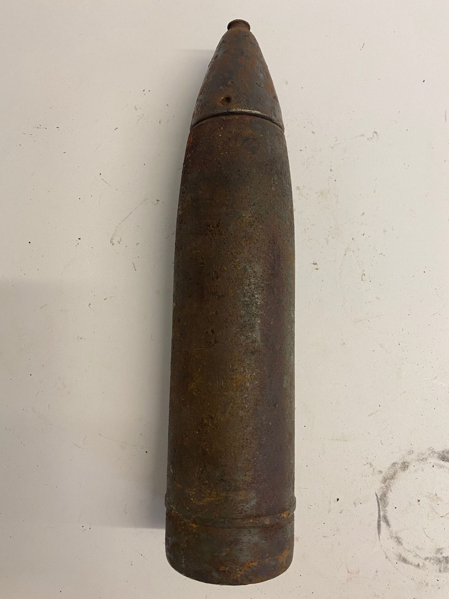 An inert WWII German Leig18HE projectile with an az1 fuse. This lot will be available to collect