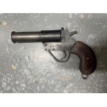 A deactivated WWII British molins flare pistol.