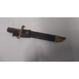 An American Civil War era 1862 US Navy Dahlgren bayonet and scabbard.