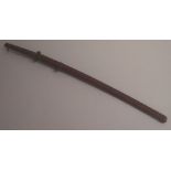 A katana style sword and scabbard.