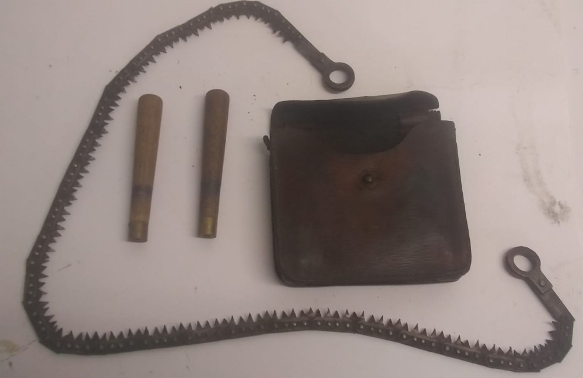 A WWII British military wire saw and lea