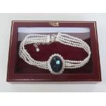 A recreation of Princess Diana's pearl choker necklace,