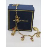 A Butler & Wilson valentine meerkat necklace, having B&W crown to clasp, in original box.