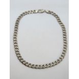 A heavy silver curb link necklace, hallmarked 925, 46.5cm in length, 59.1g.