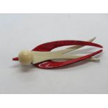 A Lea Stein Paris swift or swallow brooch,