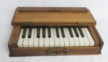 A 19th century practice / silent keyboard approx 48cm wide.