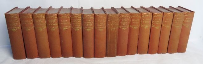 A set of vintage books by Charles Dickens.