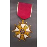 A US 'Legion of Merit' medal with ribbon