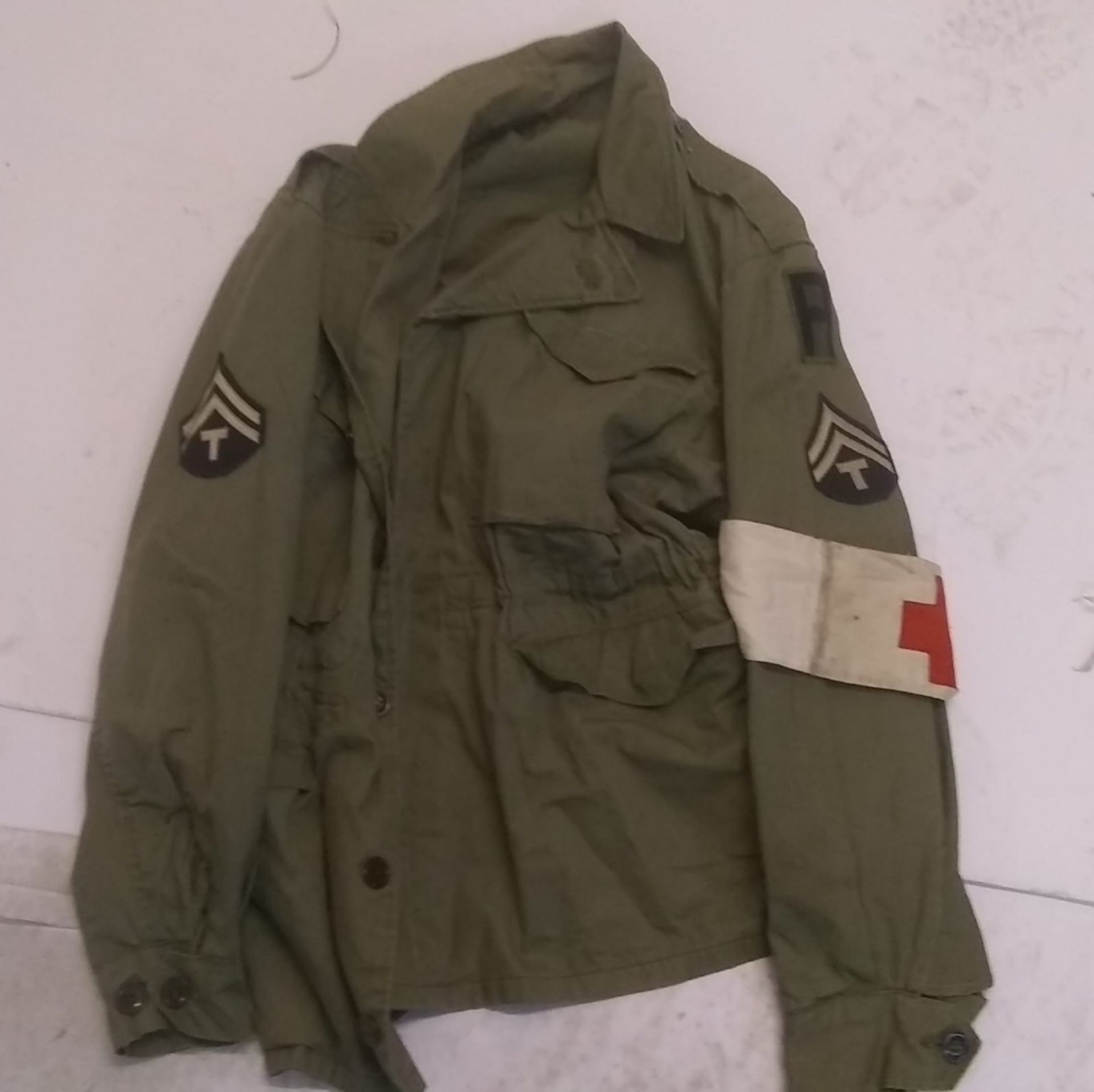 A reproduction US M43 combat jacket.