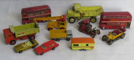 A quantity of die cast scale model vehicles including Dinky Supertoys Euclid 965 rear dump truck,