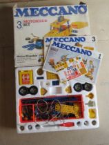 Meccano 3 Motorised set inc book of models and parts.