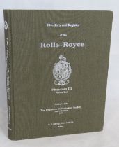 Directory and Register of the Rolls-Royce Phamtom III motor car.