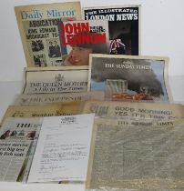 A quantity of assorted newspapers and magazines including a rare misprint of The Times dated both