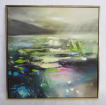 Scott Naismith (Scottish b.1978) canvas print heightened with acrylic, impressionist landscape, 62.