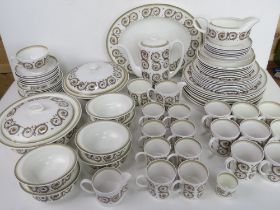 A large collection of Susie Cooper Venetia pattern dinner and tea wares including coffee pot,