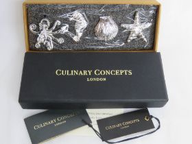 A set of as new in box Culinary Concepts glass charms in Seashore pattern.